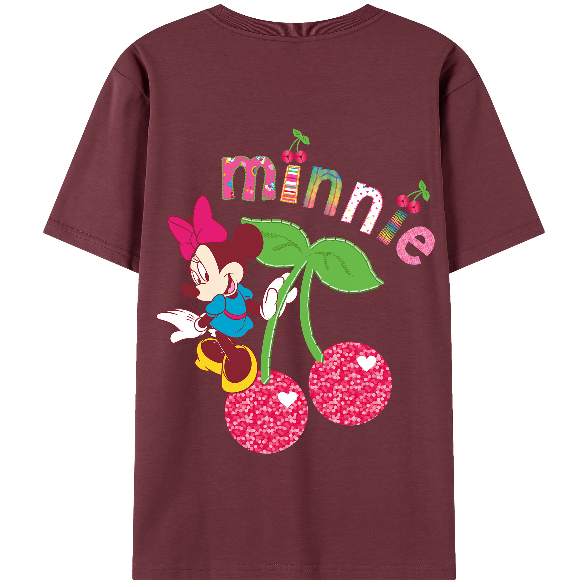 （画像用） ミッキーマウス Mickey Mouse 綿100％半袖Tシャツ（背面プリント）